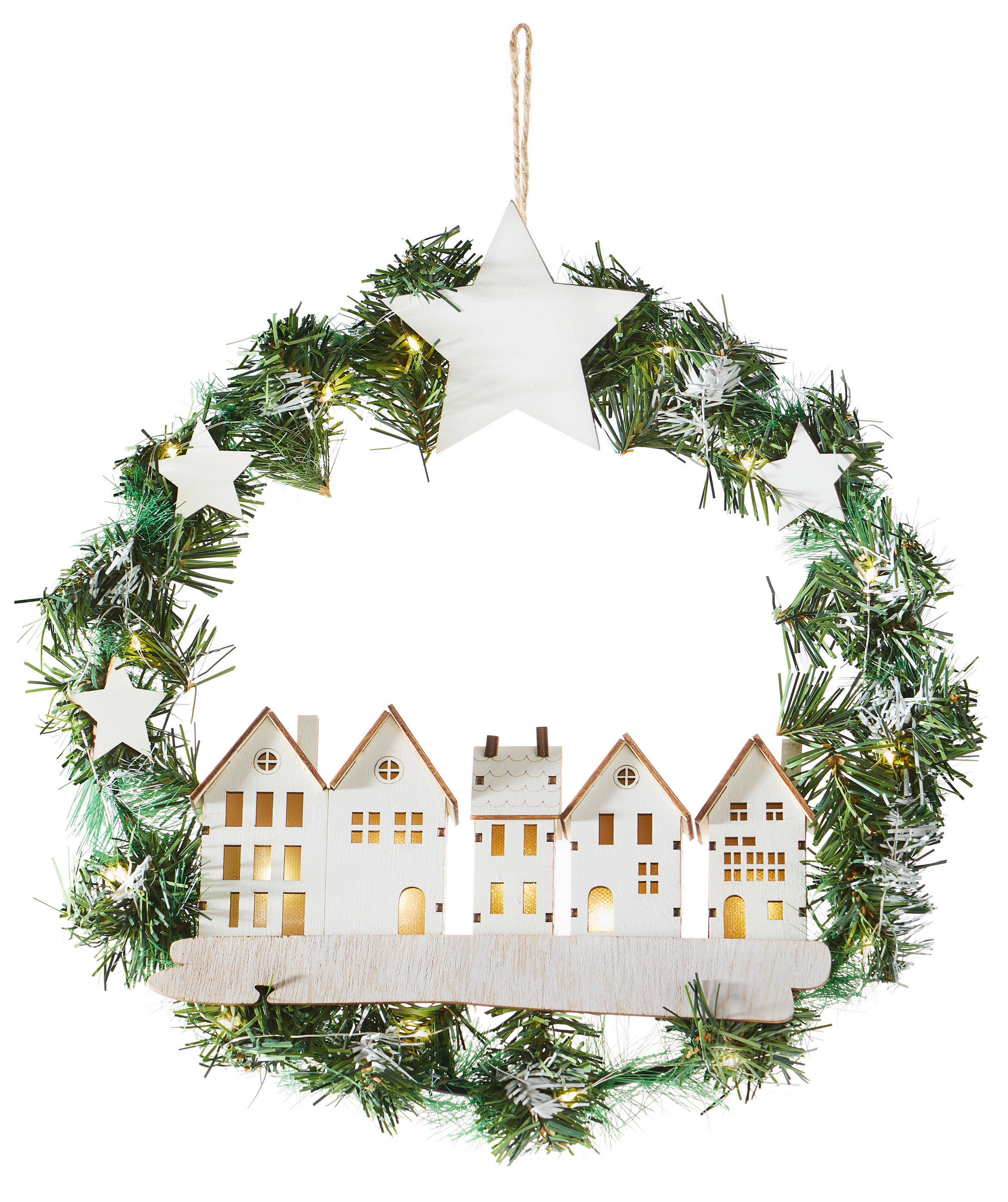 TÜRKRANZ - Dunkelgrün/Schwarz, LIFESTYLE, Holz/Kunststoff (37cm) - X-Mas