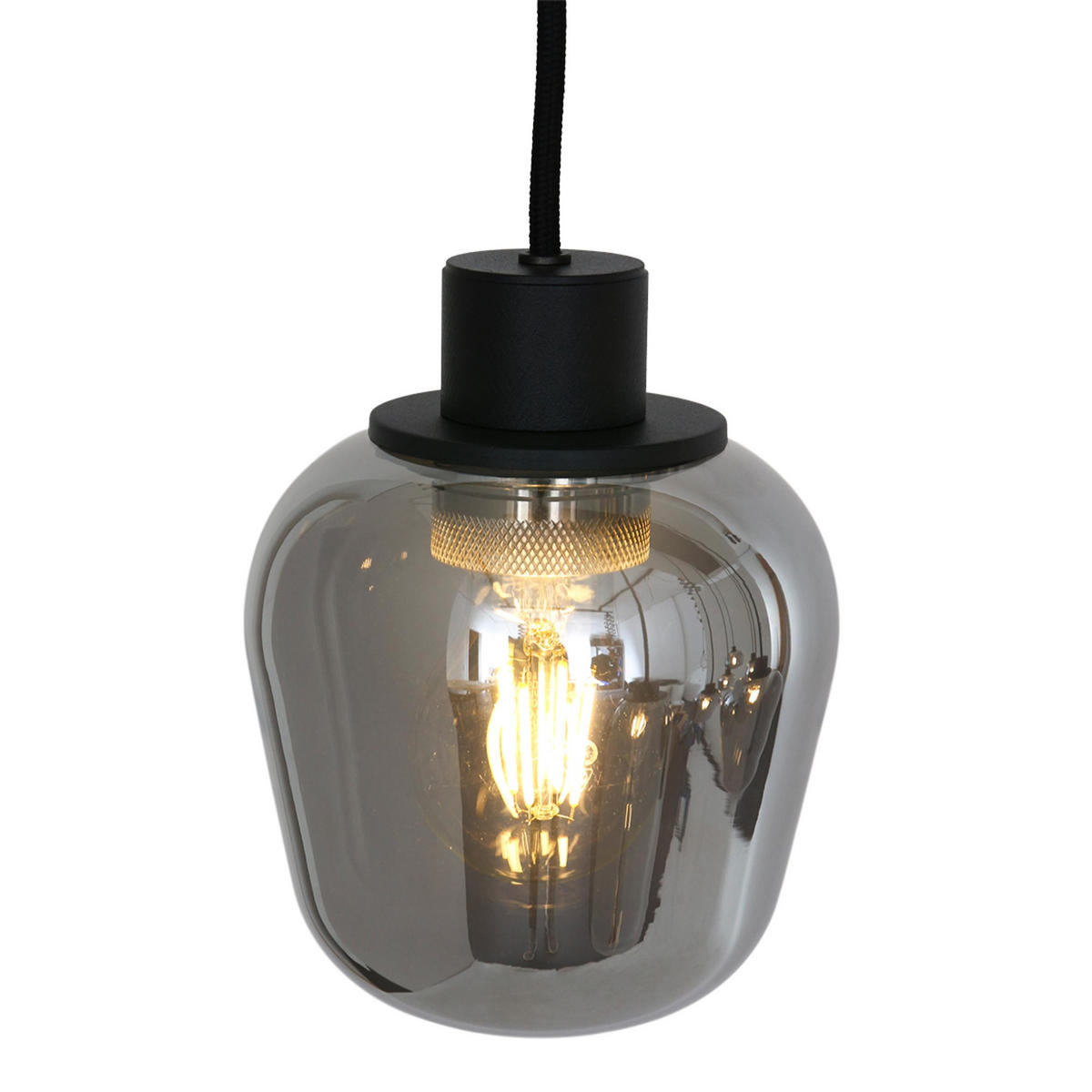 PENDELLEUCHTE  30/20-180/145 cm   - Schwarz, Trend, Glas/Metall (30/20-180/145cm)