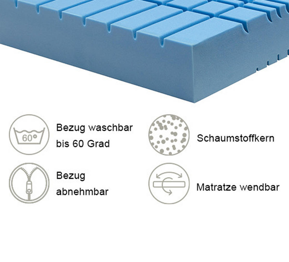 KOMFORTSCHAUMMATRATZE 120/200 cm Höhe ca. 20 cm 5 -Zonen - Basics, Textil (120/200cm) - Xora