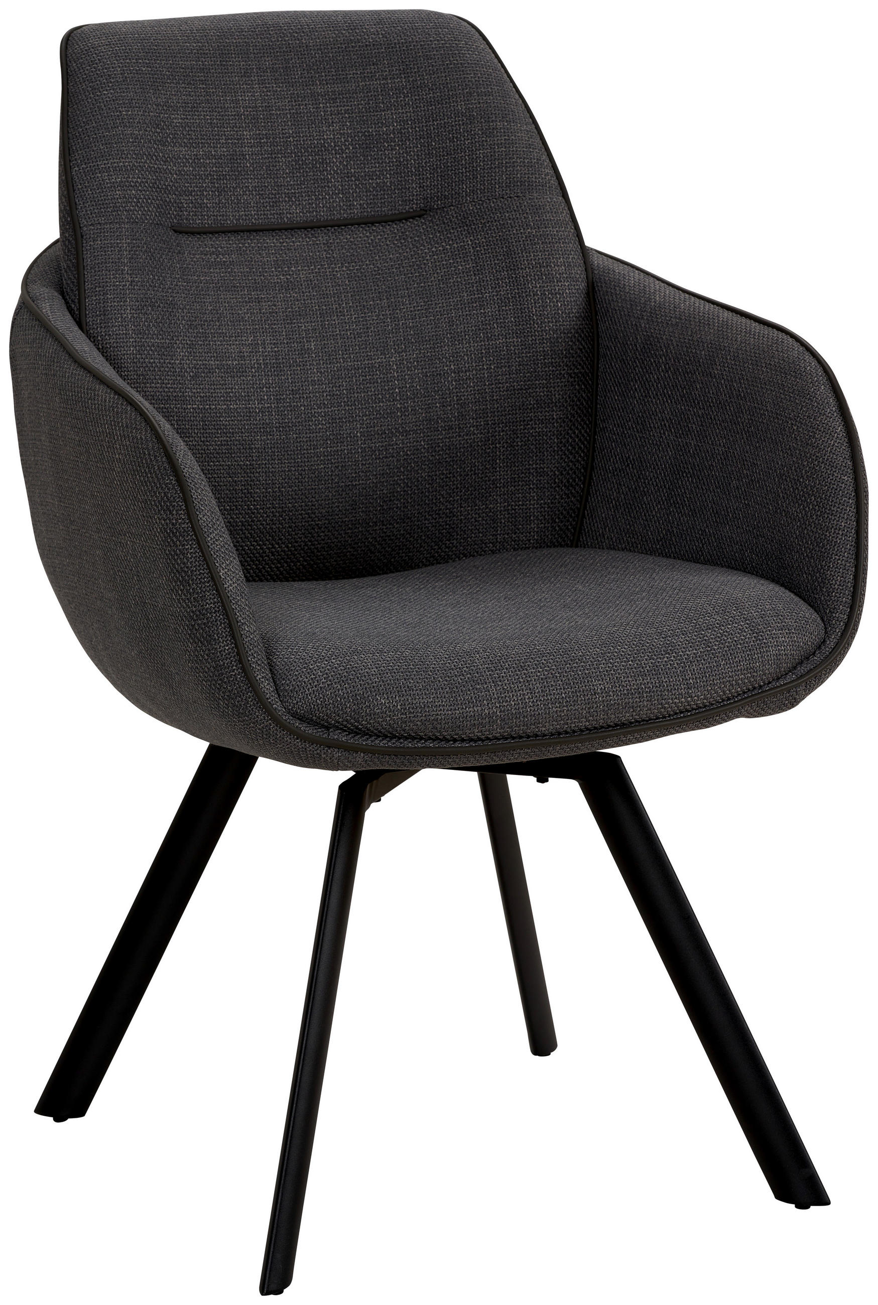 STOLICA S NASLONOM ZA RUKE  siva, crna  metal, tekstil      - siva/crna, Design, metal/tekstil (55/87/64cm) - Novel