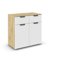 KOMMODE  in 80/81/42 cm  - Dunkelgrau/Weiß, Design, Holzwerkstoff/Metall (80/81/42cm) - Carryhome