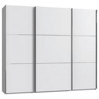 SCHWEBETÜRENSCHRANK 250/216/65 cm 3-türig Weiß, Edelstahlfarben  - Edelstahlfarben/Weiß, KONVENTIONELL, Holzwerkstoff/Metall (250/216/65cm) - Stylife