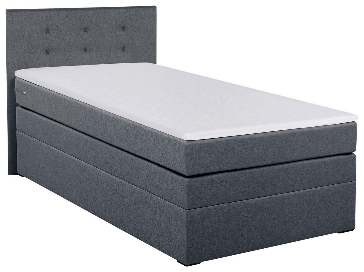 BOXSPRINGBETT 90/200 cm  in Anthrazit  - Anthrazit/Schwarz, MODERN, Holzwerkstoff/Kunststoff (90/200cm) - MID.YOU