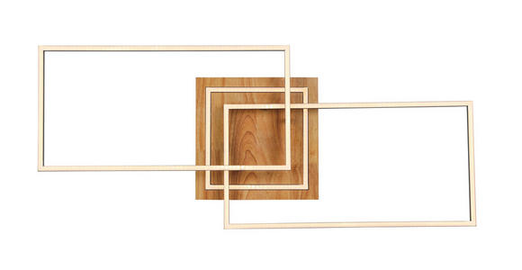 LED-DECKENLEUCHTE 86/46/11 cm - Schwarz/Naturfarben, Trend, Holz/Kunststoff (86/46/11cm) - Novel