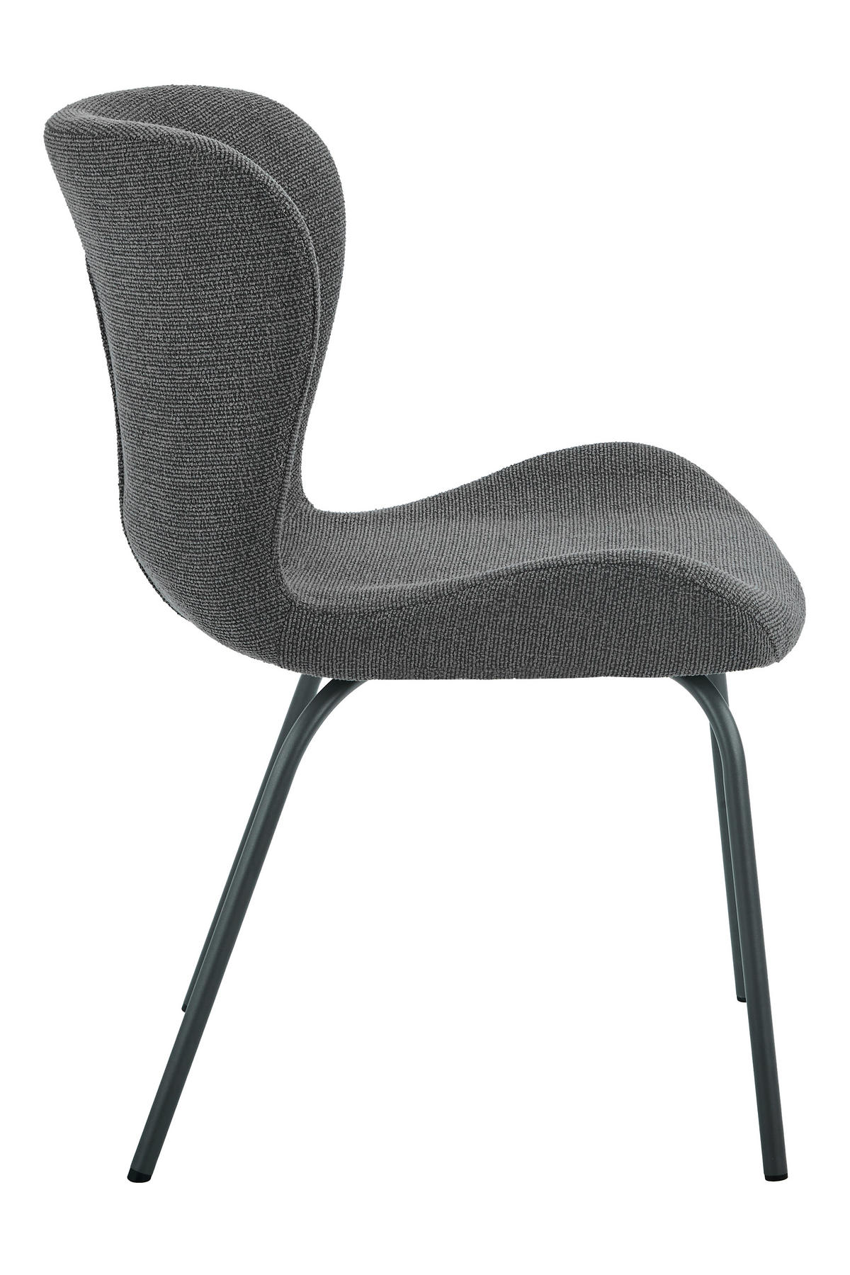 STUHL-SET 2 Stück  in Stahl Webstoff  - Anthrazit/Grau, MODERN, Textil/Metall (50/83,5/60cm) - MID.YOU