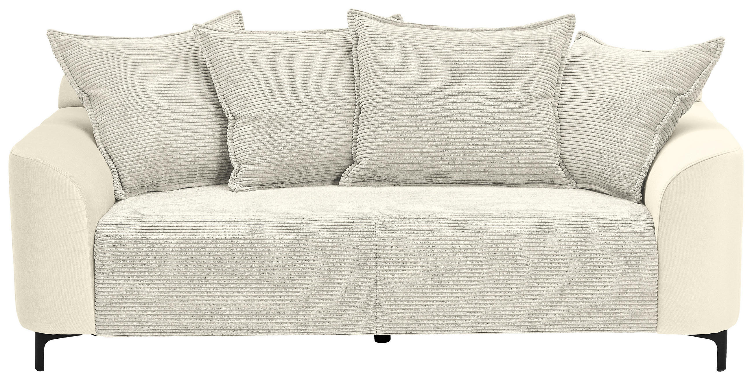 2,5-SITZER in Cord, Velours Beige  - Beige/Schwarz, Konventionell, Textil/Metall (200/84/99cm) - Carryhome