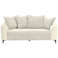 2-SITZER-SOFA in Cord, Velours Beige  - Beige/Schwarz, KONVENTIONELL, Textil/Metall (175/84/99cm) - Carryhome