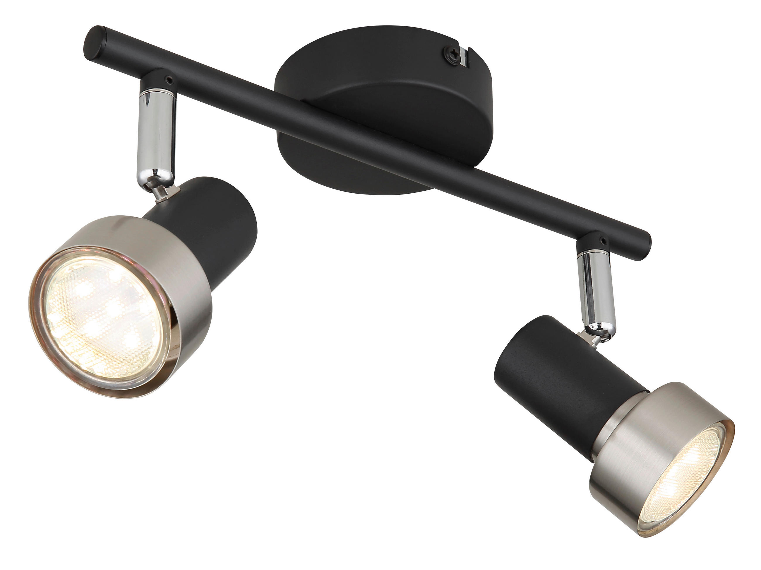 BODOVÉ SVÍTIDLO, 25 W/GU10, 25/8,5/11,8 cm - černá/barvy chromu, Design, kov (25/8,5/11,8cm) - Globo