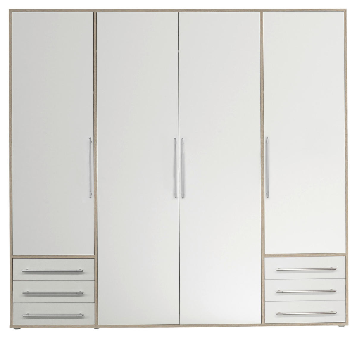 ORMAR S KLASIČNIM VRATIMA     - bijela/srebrne boje, Moderno, drvni materijal/plastika (206/194/58cm) - Livetastic
