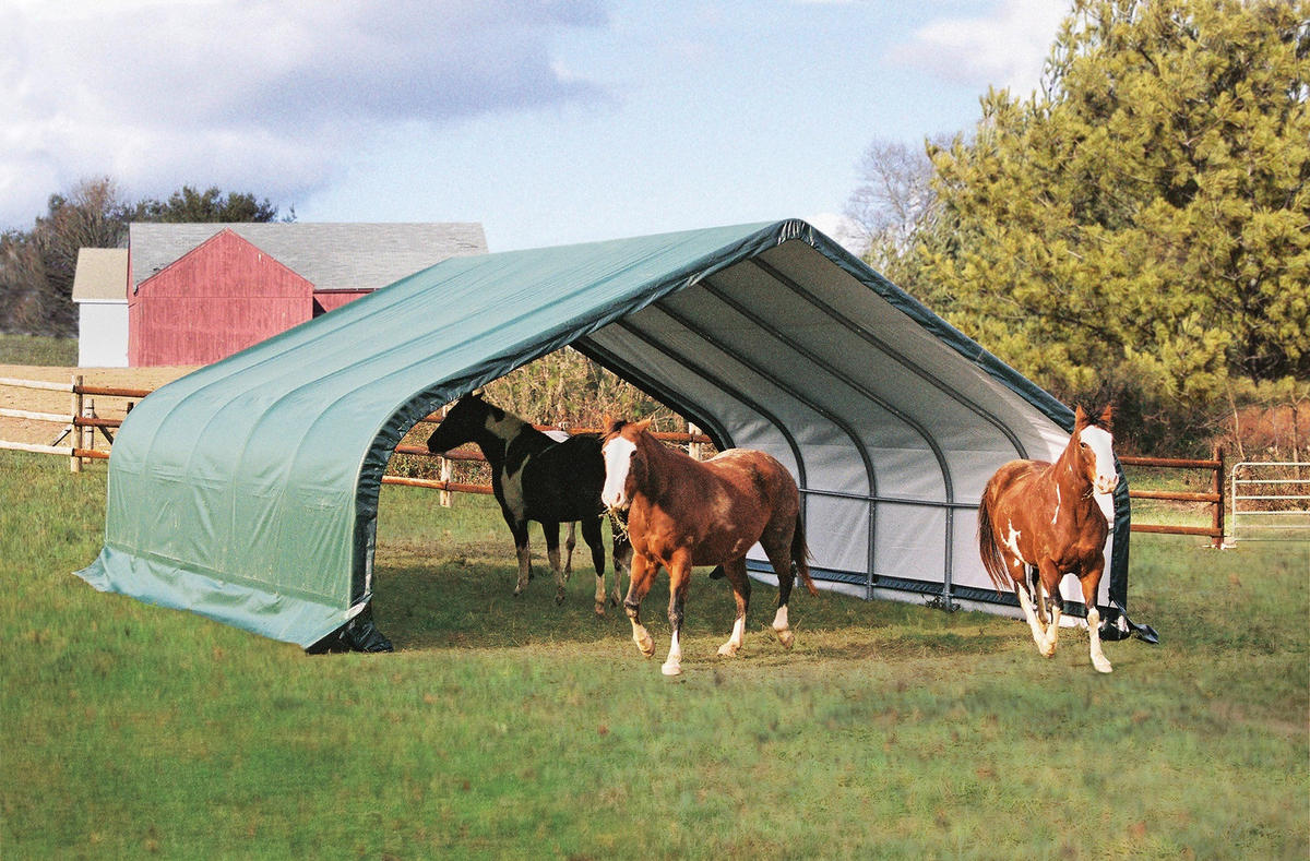 ZELTGARAGE  - Dunkelgrün, Basics, Kunststoff (610/670/320cm) - Ambia Garden