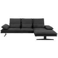 ECKSOFA Anthrazit Mikrofaser  - Anthrazit/Schwarz, Design, Textil/Metall (291/164cm) - Chilliano