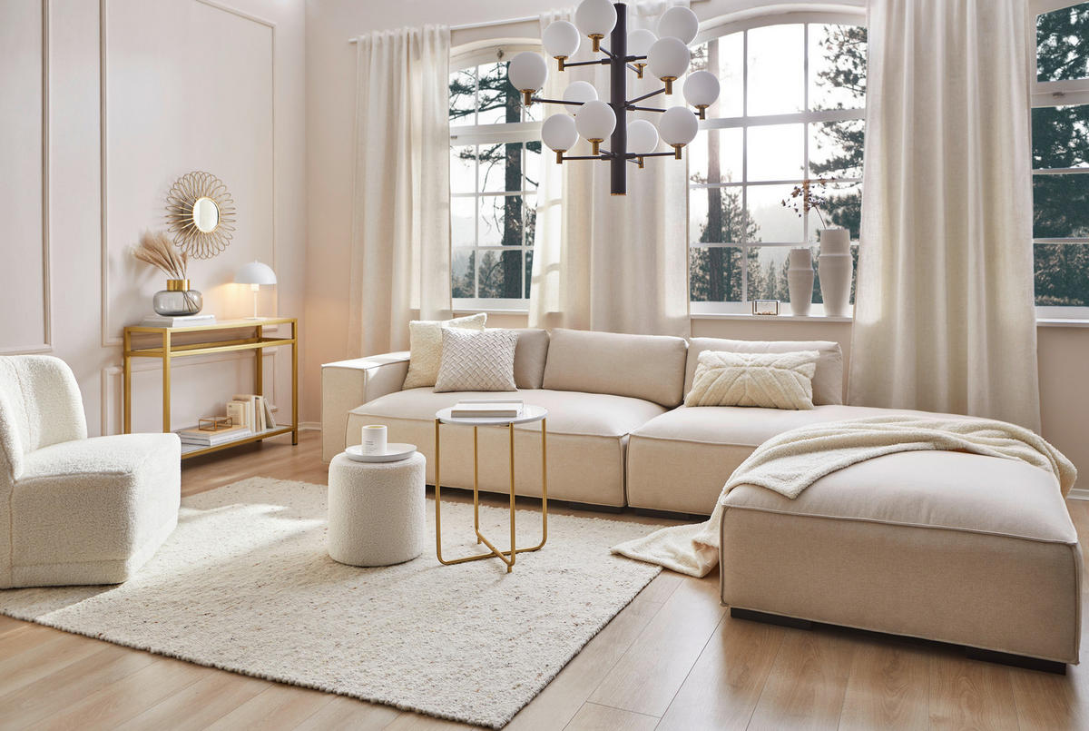HANDWEBTEPPICH 60/110 cm Neapel Beige  - Beige, Basics, Textil (60/110cm) - Linea Natura