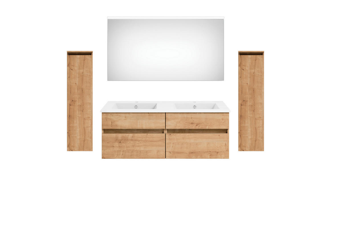BADEZIMMER  in 180 cm  - Eichefarben/Dunkelgrau, KONVENTIONELL, Keramik/Holzwerkstoff (180cm) - Puris