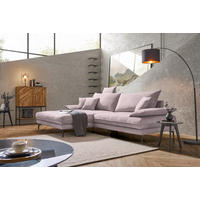 ECKSOFA PRATO Altrosa Mikrofaser  - Schwarz/Altrosa, MODERN, Textil/Metall (176/292cm) - MID.YOU