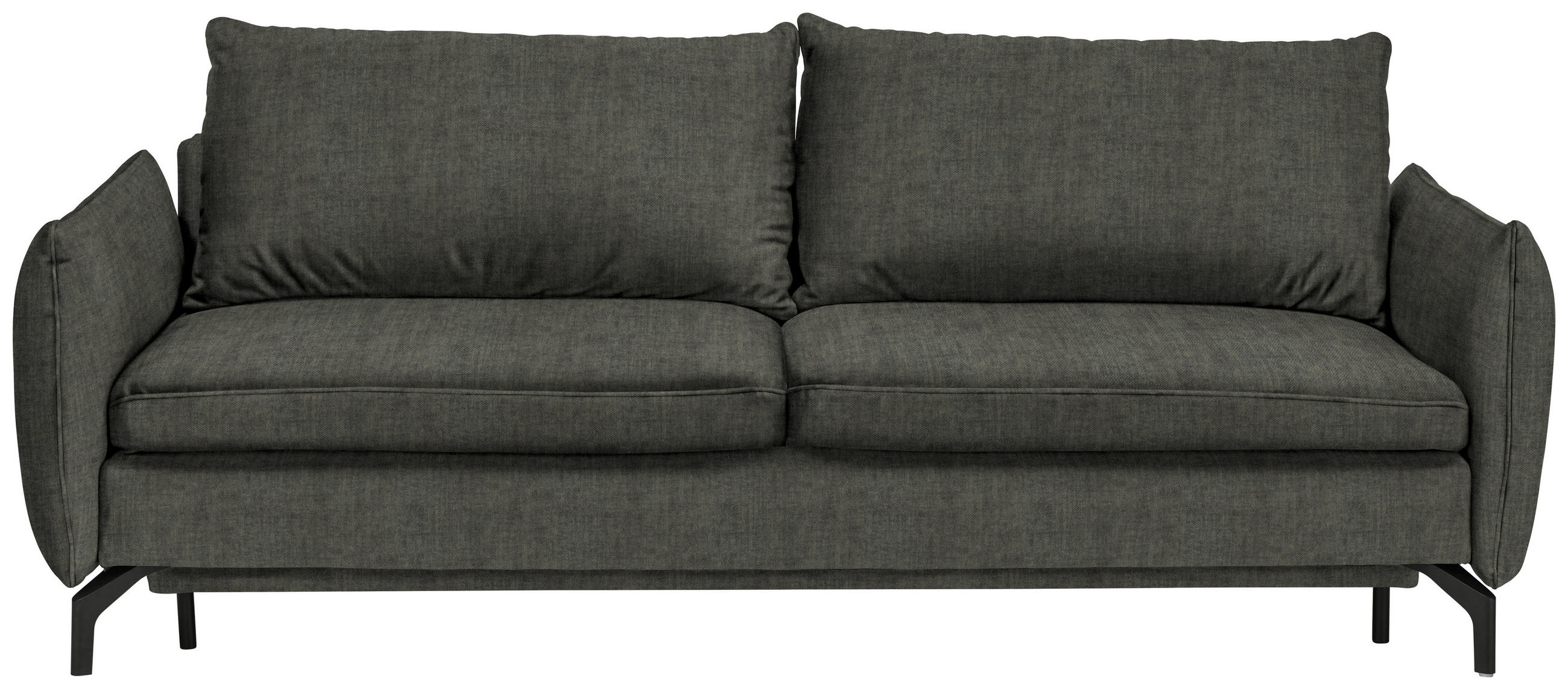 SCHLAFSOFA in Dunkelgrün  - Dunkelgrün/Schwarz, Design, Textil/Metall (224/89/105cm) - Novel
