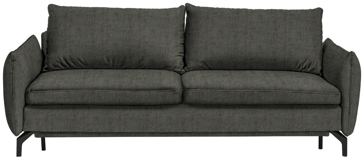 SCHLAFSOFA Benix, Midori in Dunkelgrün  - Dunkelgrün/Schwarz, Design, Textil/Metall (224/89/105cm) - Novel