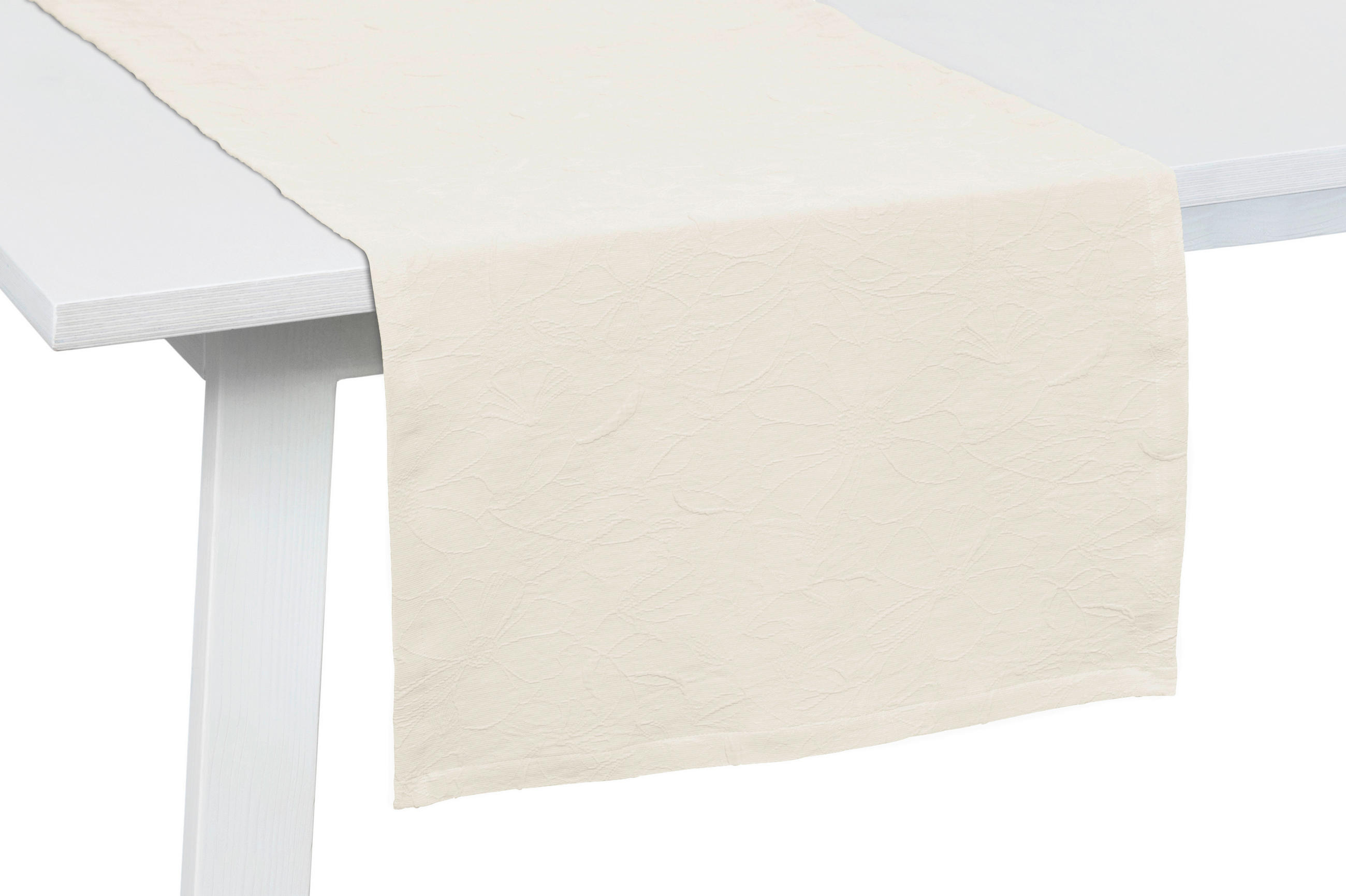 TISCHLÄUFER Juno 50/150 cm  - Weiß, KONVENTIONELL, Textil (50/150cm)