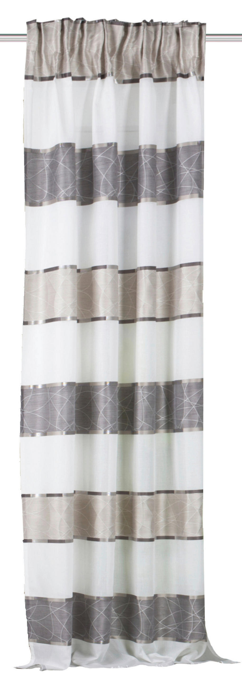 FERTIGVORHANG blickdicht 140/225 cm - Taupe/Bernsteinfarben, Design, Textil (140/225cm)