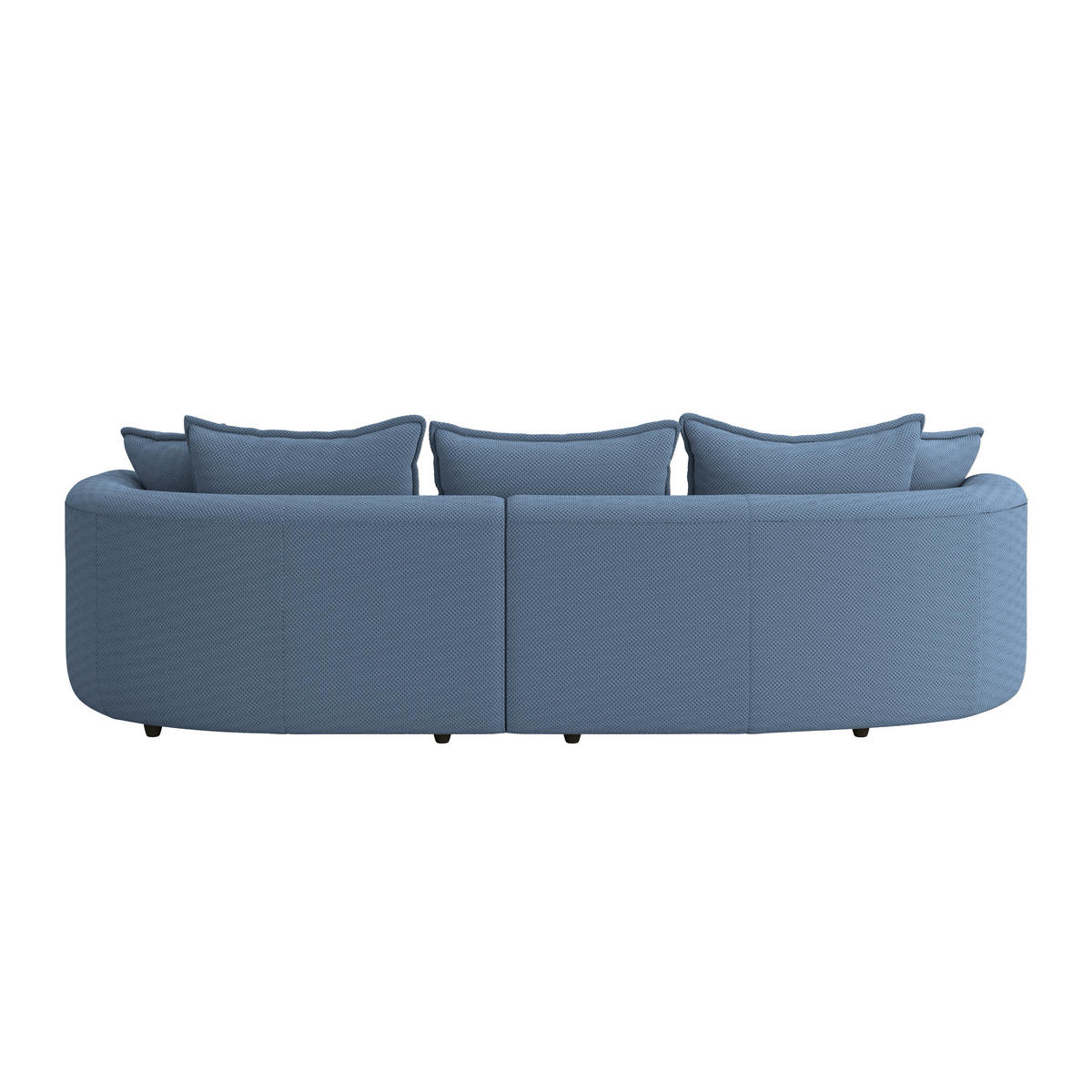 ECKSOFA in Velours, Struktur Dunkelblau  - Schwarz/Dunkelblau, Modern, Kunststoff/Textil (287/168cm) - Livetastic