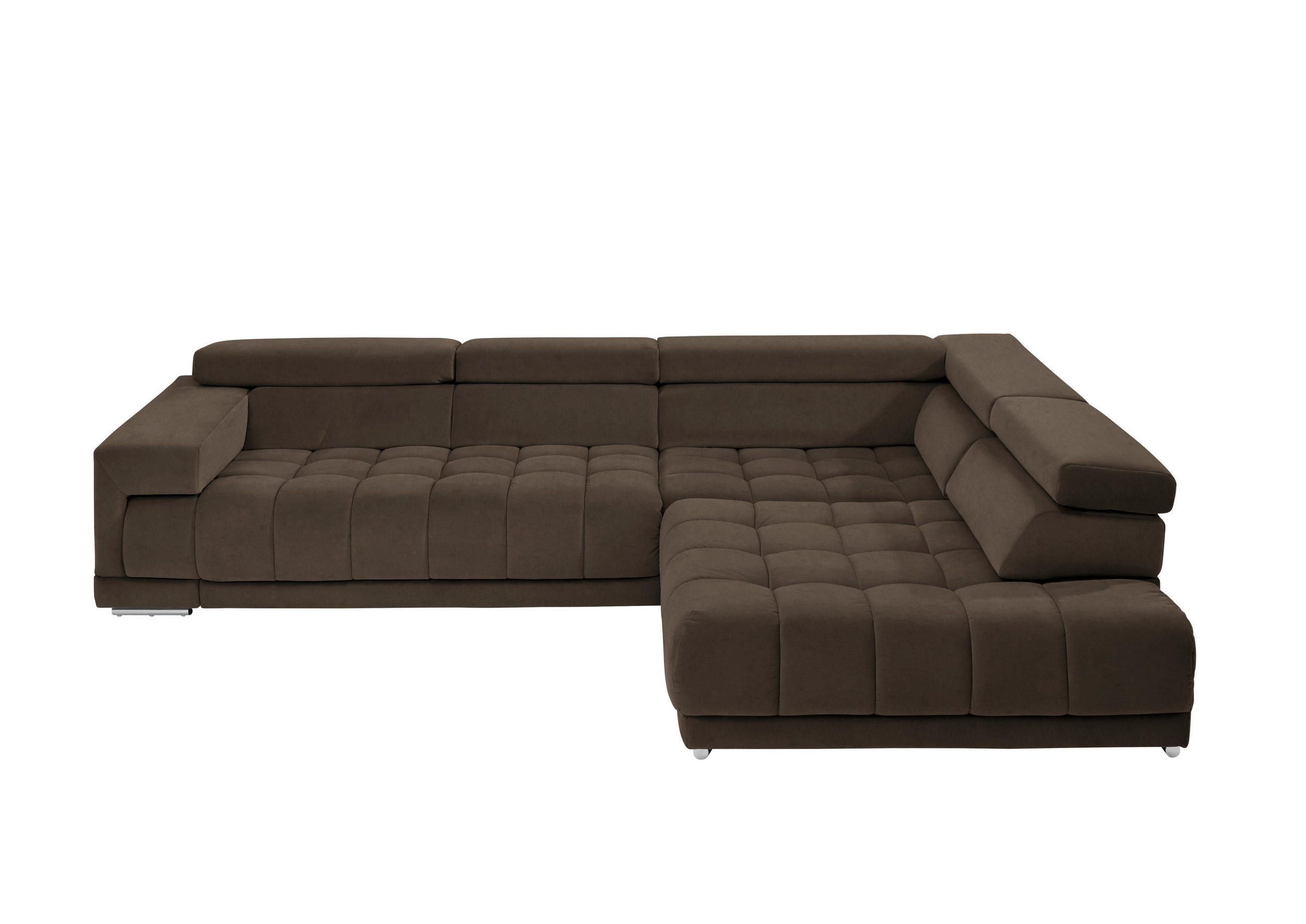 ECKSOFA  in Mikrofaser Braun  326/222 cm  - Chromfarben/Braun, Design, Textil/Metall (326/222cm) - Beldomo Speed