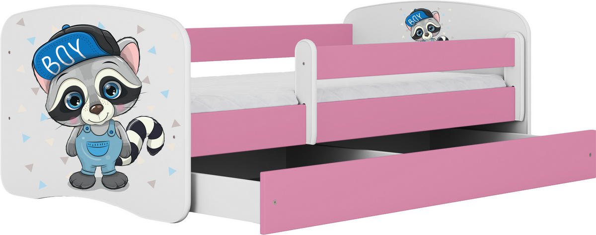KINDER-/JUNIORBETT - Pink/Birkefarben, MODERN, Holz/Holzwerkstoff (80/160cm) - MID.YOU