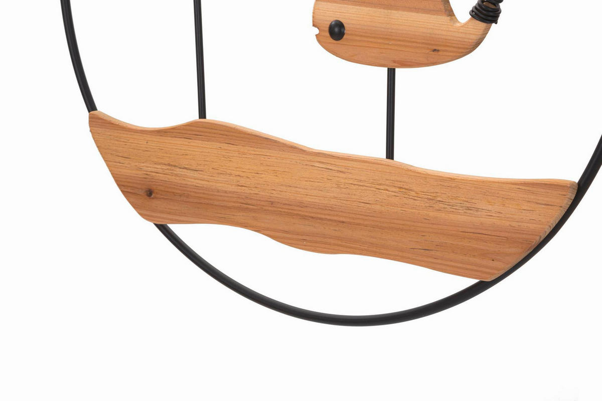 WANDDEKO  56/60/2 cm   - Schwarz/Naturfarben, Basics, Holz/Metall (56/60/2cm)