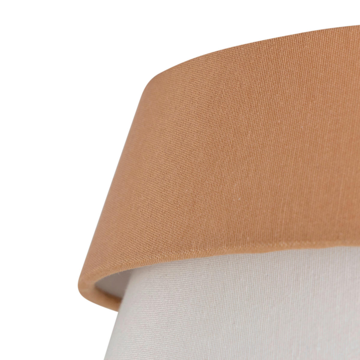 DECKENLEUCHTE 37/14 cm  - Weiß/Mokka, Trend, Kunststoff/Textil (37/14cm) - Collett's Monde