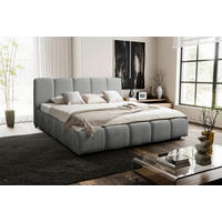 POLSTERBETT 180/200 cm  in Grau  - Schwarz/Grau, Modern, Holz/Holzwerkstoff (180/200cm) - MID.YOU