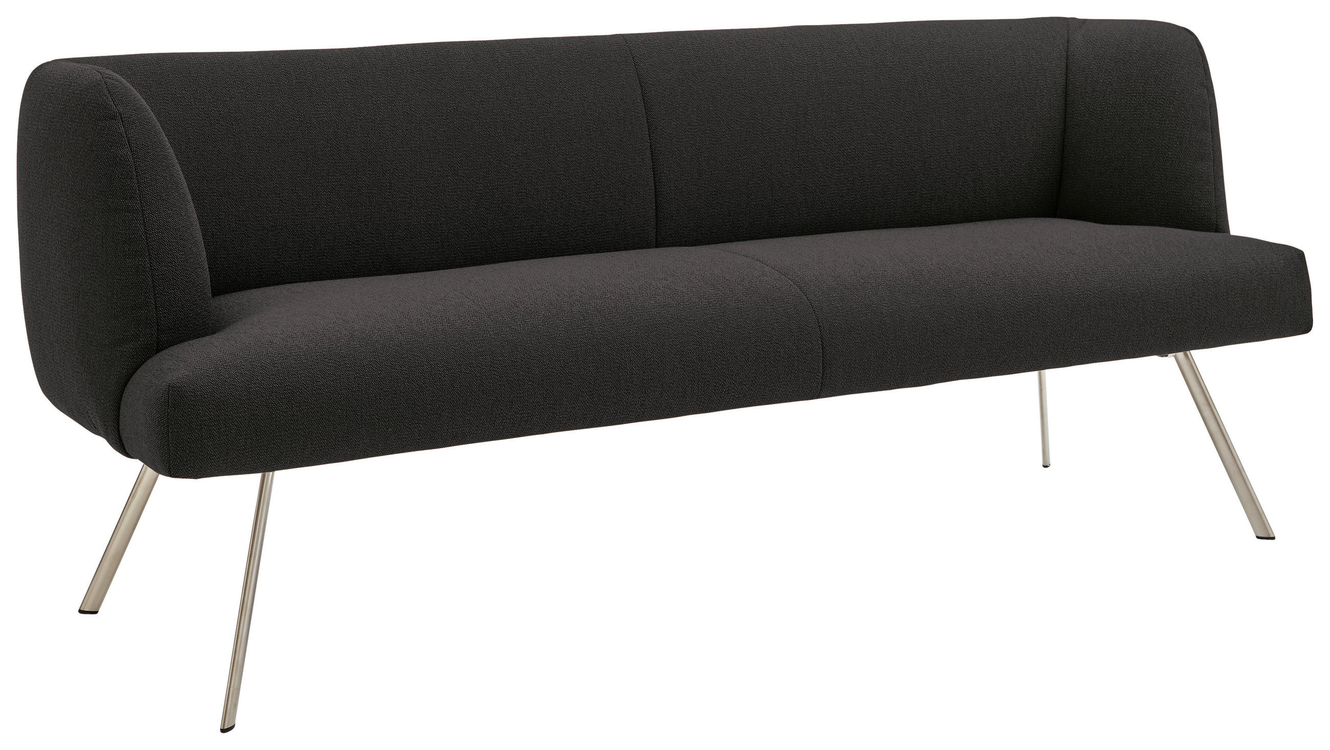 SITZBANK 200/87/64 cm  in Anthrazit, Edelstahlfarben  - Edelstahlfarben/Anthrazit, Design, Textil/Metall (200/87/64cm) - Venjakob