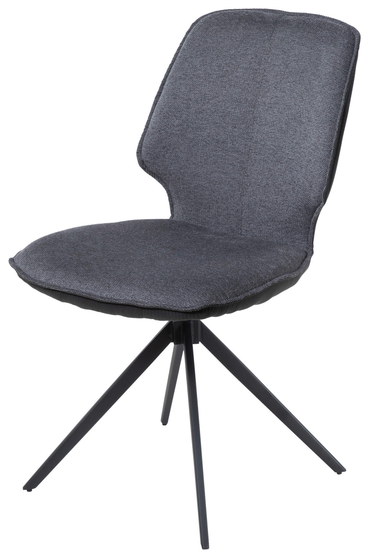 STOL, kovina, tekstil siva, temno siva  - temno siva/črna, Design, kovina/tekstil (49/86,5/63cm) - Novel