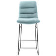 BARHOCKER in Textil Hellblau  - Schwarz/Hellblau, Design, Textil/Metall (52/122/66cm) - Dieter Knoll