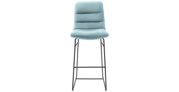 BARHOCKER in Textil Hellblau  - Schwarz/Hellblau, Design, Textil/Metall (52/122/66cm) - Dieter Knoll