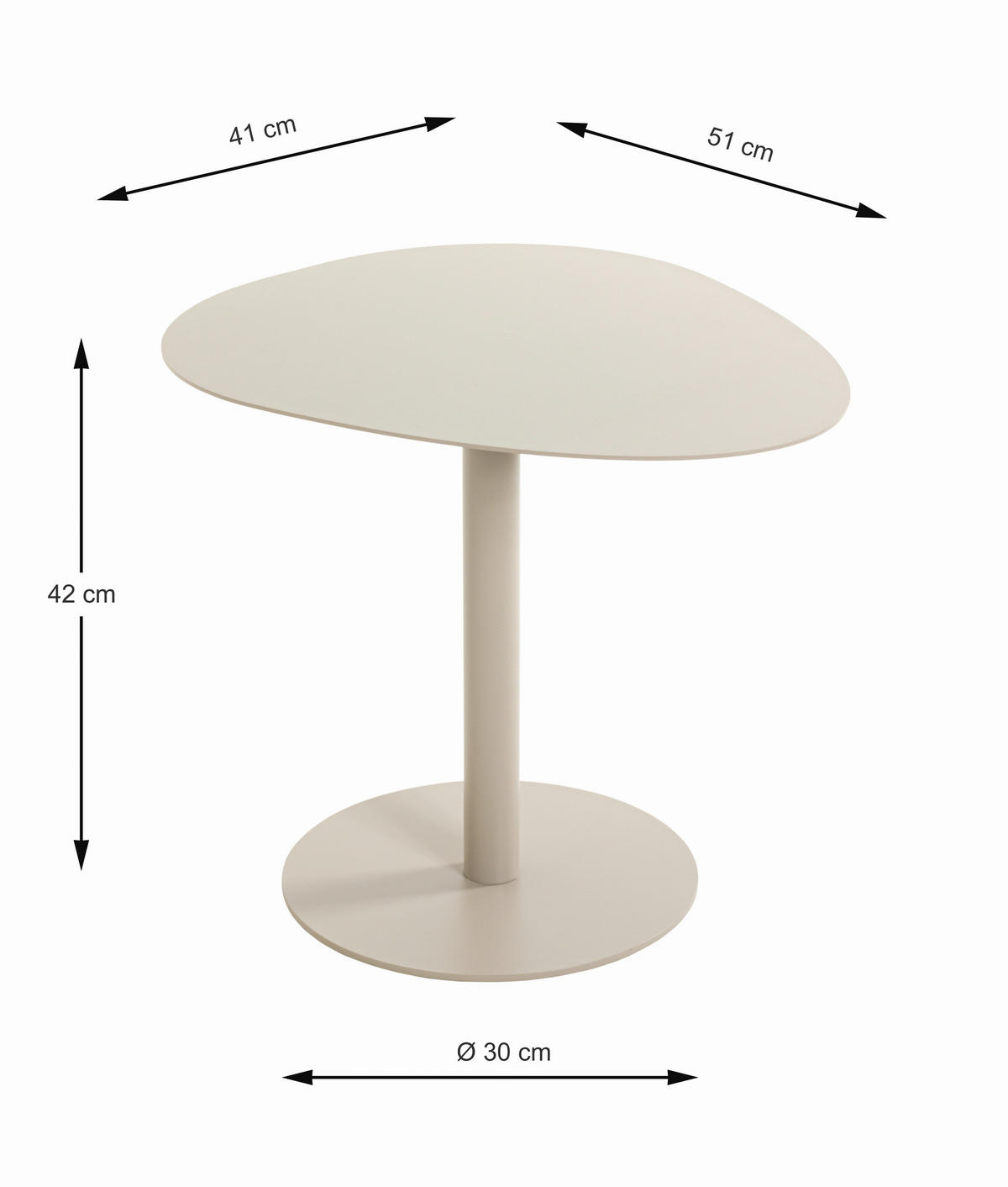 BEISTELLTISCH in Metall  - Kaschmir, Trend, Metall (51/42/41cm)