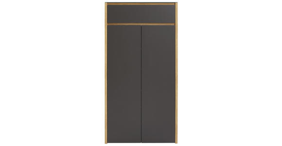 SCHUHSCHRANK 68/132,3/34 cm - Eichefarben/Anthrazit, Design, Glas/Holzwerkstoff (68/132,3/34cm) - Voleo