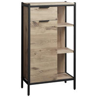 MIDI SKŘÍŇKA, barvy dubu, 60/105/30 cm - černá/barvy dubu, Konvenční, kov/kompozitní dřevo (60/105/30cm) - home24