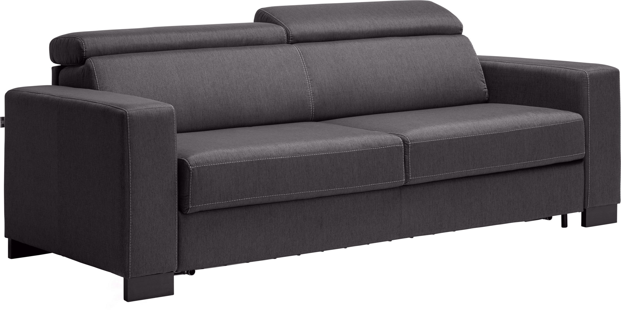 TROSJED NA RAZVLAČENJE tekstil tamno siva - tamno siva/wenge boje, Design, tekstil/drvo (222/83 (100)/104cm) - Novel