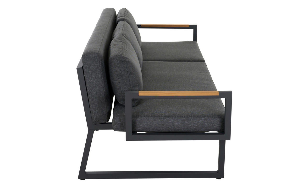 LOUNGESOFA  - Anthrazit, Basics, Holz/Textil (219/81/91cm) - Siena Garden
