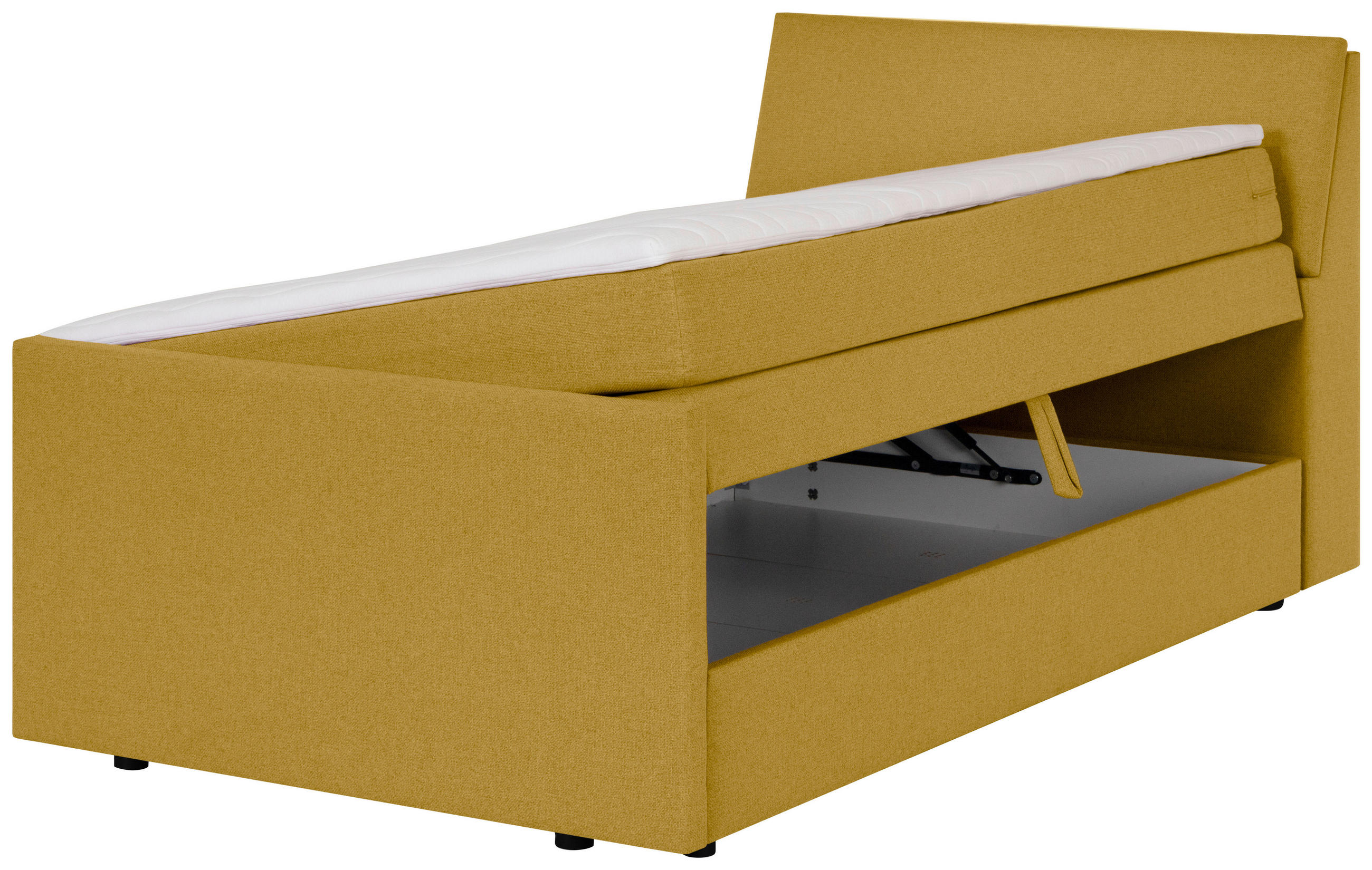 BOXSPRINGBETT 120/200 cm  in Gelb  - Gelb/Schwarz, MODERN, Holz/Textil (120/200cm) - MID.YOU