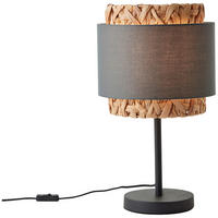 TISCHLEUCHTE - Dunkelgrau/Schwarz, Natur, Naturmaterialien/Textil (25/43cm) - Brilliant