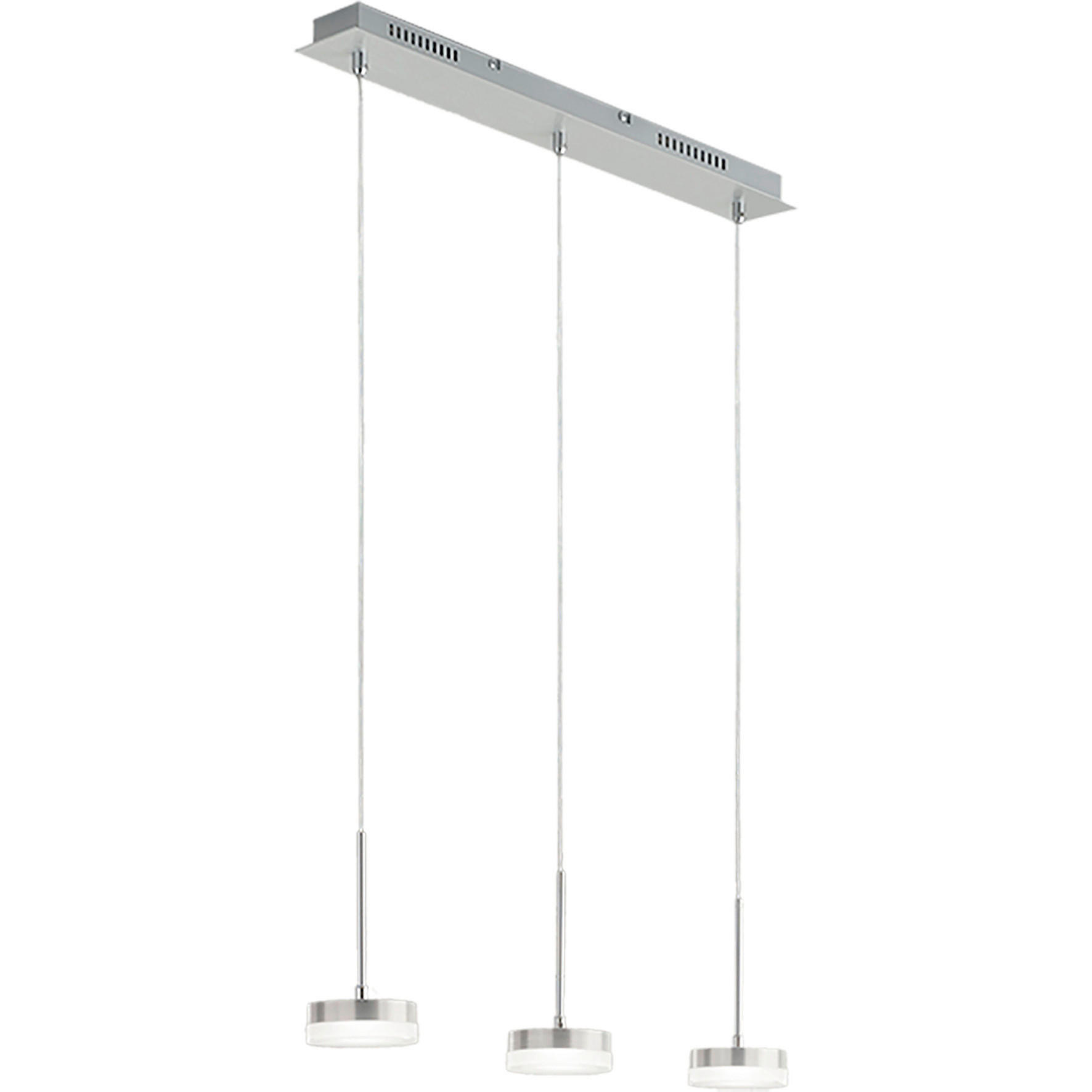 LED-HÄNGELEUCHTE 65/8/200 cm  - Alufarben, Design, Kunststoff/Metall (65/8/200cm) - Fabas Luce