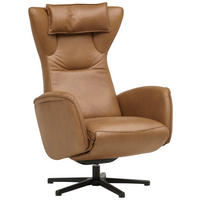 RELAXSESSEL Leder Cognac  - Cognac/Schwarz, Design, Leder/Metall (75/106/86cm) - Valdera
