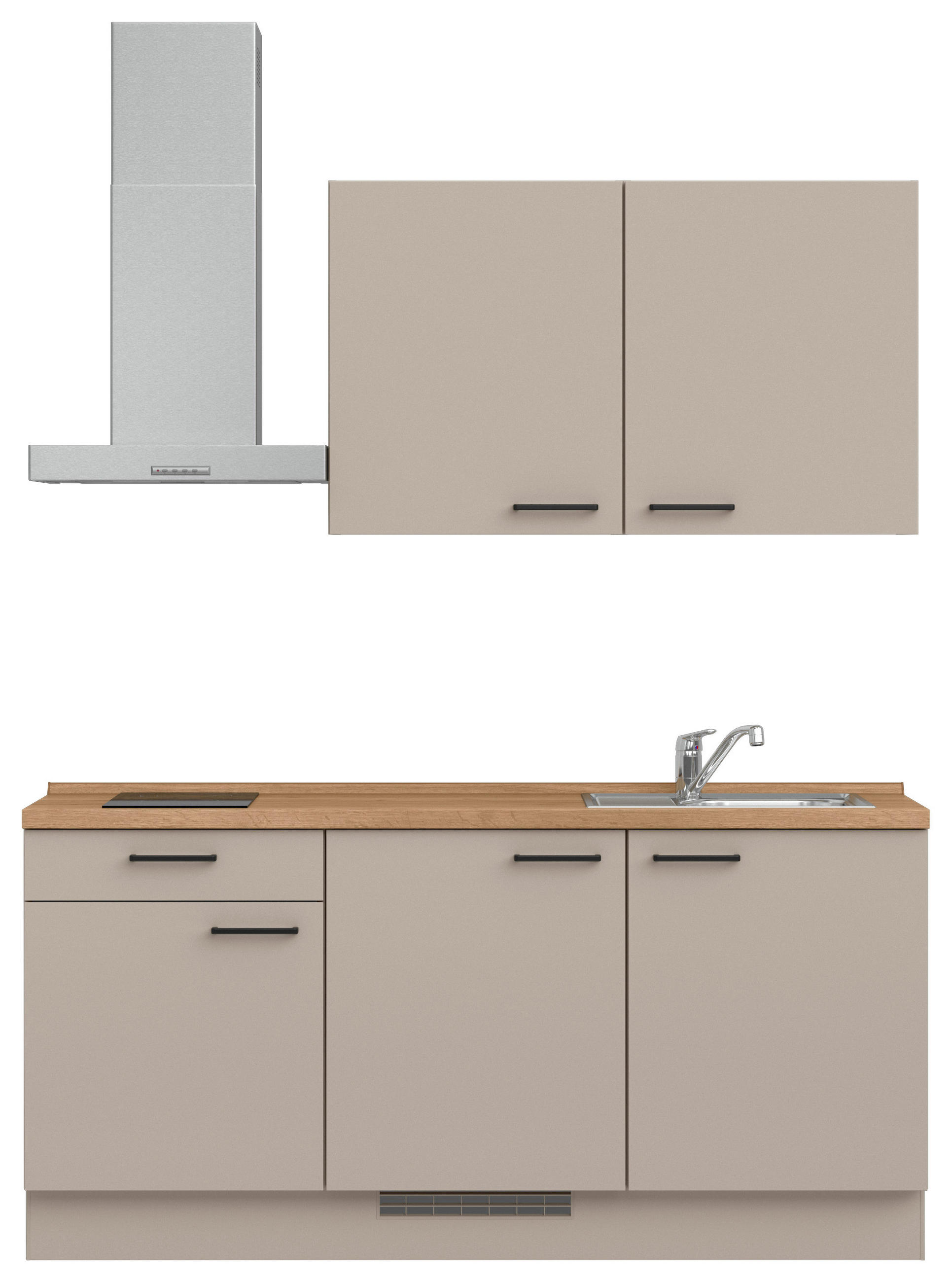 KÜCHENBLOCK Easytouch 180 cm  in Eichefarben, Sandfarben  - Sandfarben/Eichefarben, MODERN, Holzwerkstoff/Metall (180cm) - Nobilia