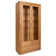 VITRINE  in massiv Wildeiche Wildeiche - Wildeiche/Alufarben, Natur, Glas/Holz (95/192/42cm) - Carryhome