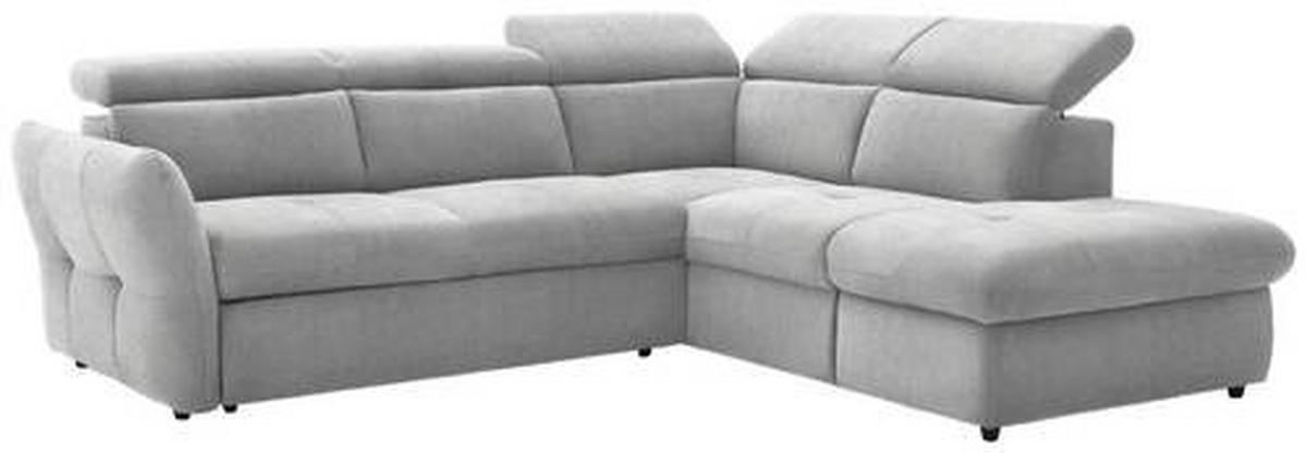 ECKSOFA in Webstoff Hellgrau  254/224 cm  - Hellgrau/Schwarz, Design, Kunststoff/Textil (254/224cm) - Stylife