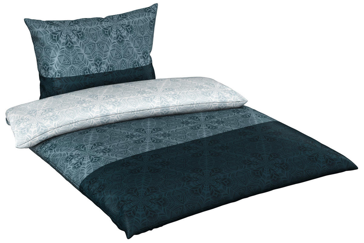 POSTEĽNÁ BIELIZEŇ, satén, modrá, 140/200 cm - modrá, Konventionell, textil (140/200cm) - Esposa