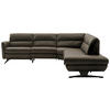 ECKSOFA Graubraun Echtleder  - Graubraun/Schwarz, Design, Leder/Metall (286/258cm) - Schöner Wohnen