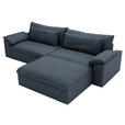ECKSOFA  in Webstoff Blau  306/198 cm  - Blau/Schwarz, MODERN, Kunststoff/Textil (306/198cm) - Carryhome
