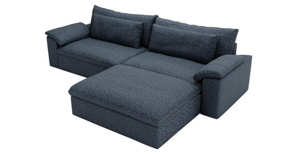 ECKSOFA  in Webstoff Blau  306/198 cm  - Blau/Schwarz, MODERN, Kunststoff/Textil (306/198cm) - Carryhome