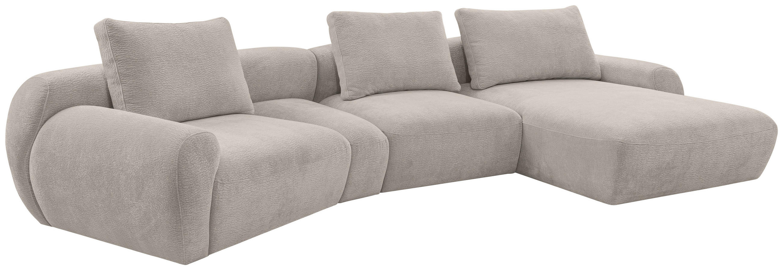 ECKSOFA Hellgrau Chenille  - Hellgrau/Schwarz, KONVENTIONELL, Kunststoff/Textil (362/176cm) - Carryhome