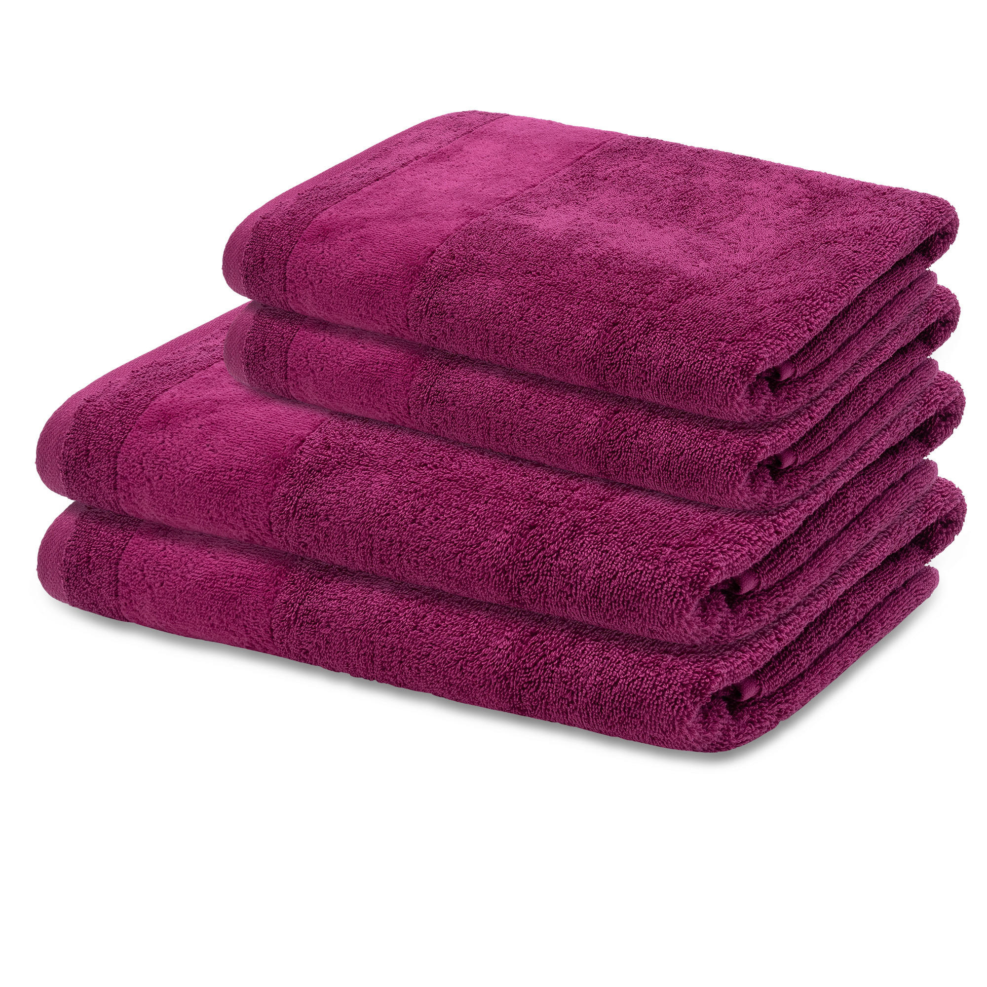 FROTTIERSET LOOKS by Wolfgang Joop Violett 4-teilig  - Violett, Design, Textil (50x100/70x140cm) - LOOKS by W.Joop